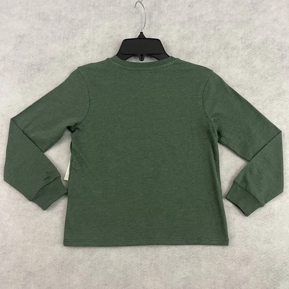 Volcom Girls Medium 8/10 Green Long Sleeve Shirt Palm Tree Logo NWT Casual - Picture 4 of 9